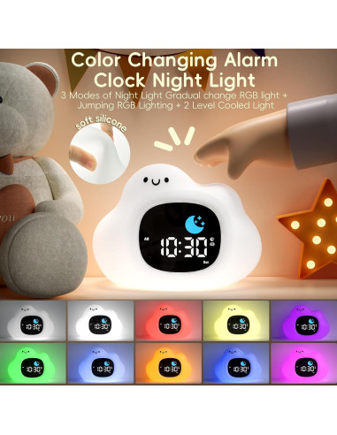 Reloj Despertador Vivilumens Nube con Luz y Ruido Blanco