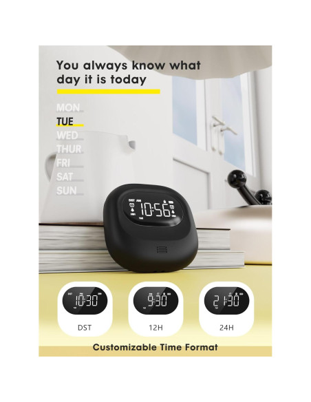 Reloj Despertador Doble ROCA con Vibrador Recargable