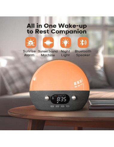 Reloj Despertador Dekala RestOnn Luz Amanecer y Sonido
