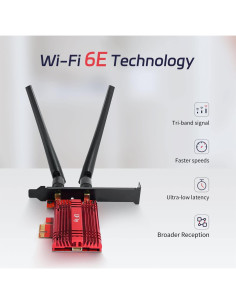Tarjeta WiFi 6E QFly AX210 5400Mbps PCIe Bluetooth 5.3 2