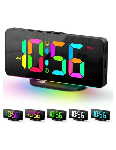 Reloj Despertador Digital AGEK con Luz Nocturna y USB