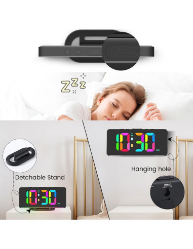 Reloj Despertador Digital AGEK con Luz Nocturna y USB