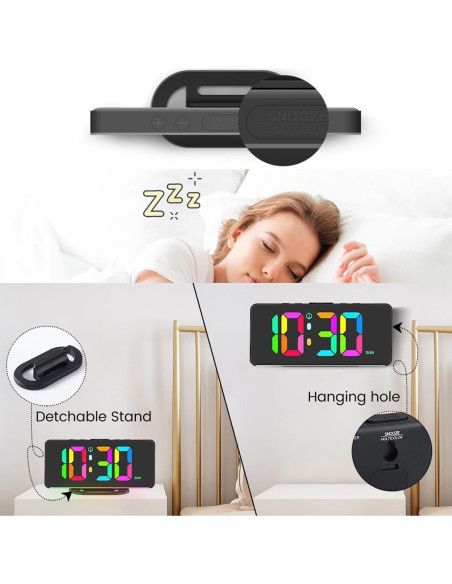 Reloj Despertador Digital AGEK con Luz Nocturna y USB
