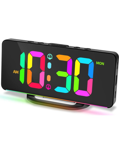 Reloj Despertador Digital AGEK con Luz Nocturna y USB