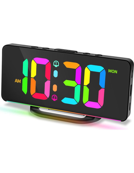 Reloj Despertador Digital AGEK con Luz Nocturna y USB