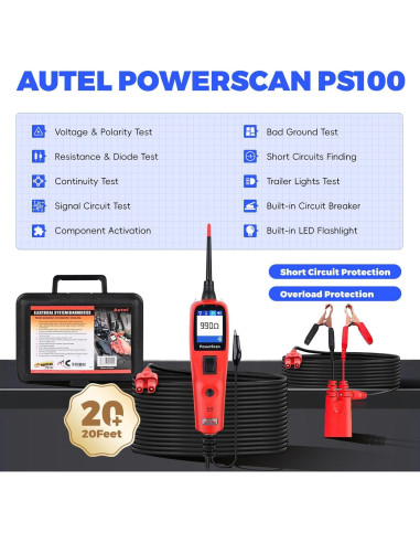 Autel PowerScan PS100 Probador de Circuitos 12V 24V