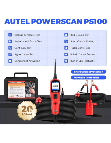Autel PowerScan PS100 Probador de Circuitos 12V 24V