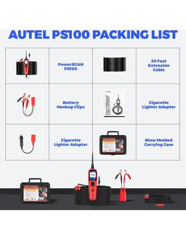 Autel PowerScan PS100 Probador de Circuitos 12V 24V