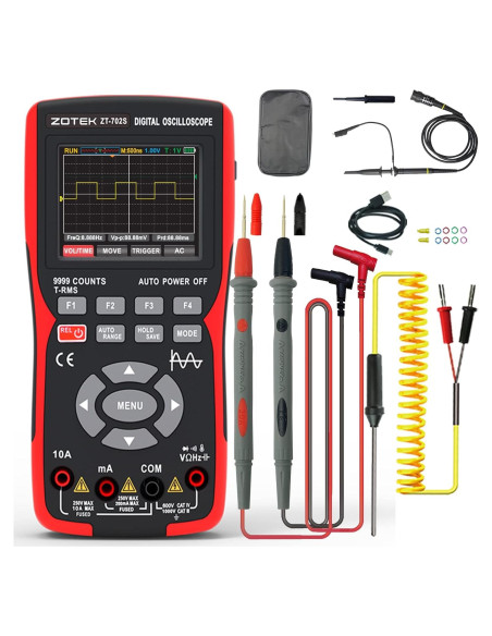 Multímetro Osciloscopio ZOTEK ZT-702S 2-en-1 9999 Cuentas