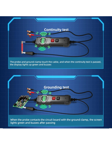 Probador Eléctrico LEEPEE P100 8 en 1 5-40V con LCD
