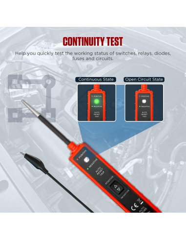 Probador de Circuito Automotriz MateGlynur 6-24V DC LED 4M