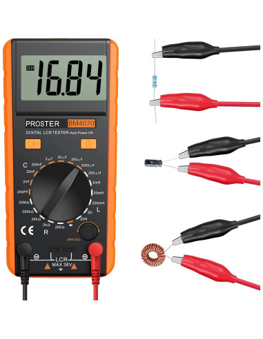 Medidor LCR Digital Proster AE121 - Capacitancia, Resistencia e Inductancia