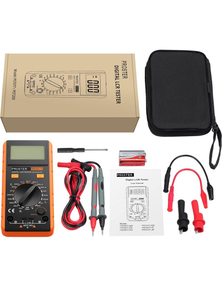 Medidor LCR Digital Proster AE121 - Capacitancia, Resistencia e Inductancia