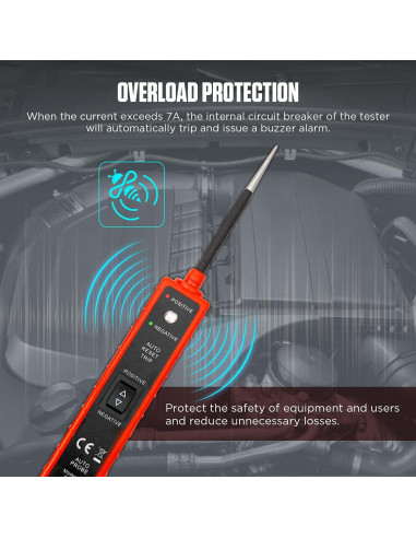 Probador de Circuito Automotriz MateGlynur 6-24V DC LED 4M
