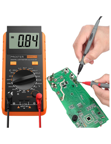 Medidor LCR Digital Proster AE121 - Capacitancia, Resistencia e Inductancia