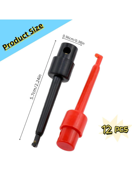 Kit 12 Clips de Prueba de Gancho Multímetro Mezfrguo