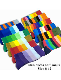 Calcetines de vestir para hombres Argyle negros 12 pares 2