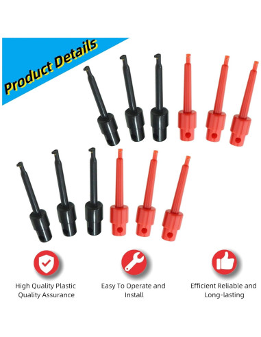 Kit 12 Clips de Prueba de Gancho Multímetro Mezfrguo