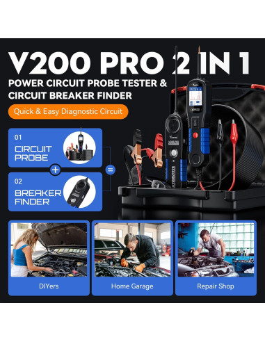 VDIAGTOOL V200 Pro Probador de Circuitos 12-42V Automotriz