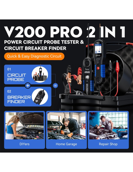 VDIAGTOOL V200 Pro Probador de Circuitos 12-42V Automotriz