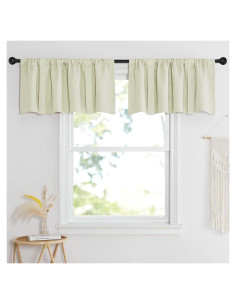 Cortinas de Cocina NICETOWN 132 x 46 cm Aislantes Beige