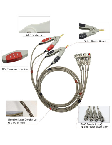 Juego de Cables de Prueba LCR BOCEUC con Clips de Cocodrilo