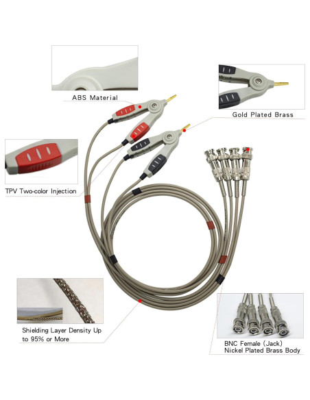 Juego de Cables de Prueba LCR BOCEUC con Clips de Cocodrilo