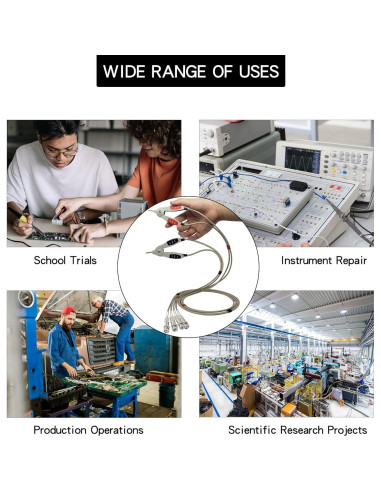 Juego de Cables de Prueba LCR BOCEUC con Clips de Cocodrilo