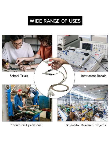 Juego de Cables de Prueba LCR BOCEUC con Clips de Cocodrilo