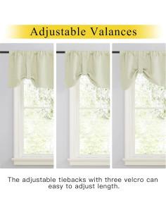 Cortinas de Cocina NICETOWN 132 x 46 cm Aislantes Beige 2