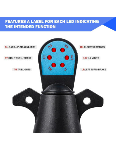 Probador de Luz de Remolque WUSHIXAN 7 Pines LED