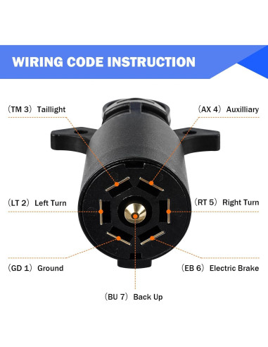 Probador de Luz de Remolque WUSHIXAN 7 Pines LED