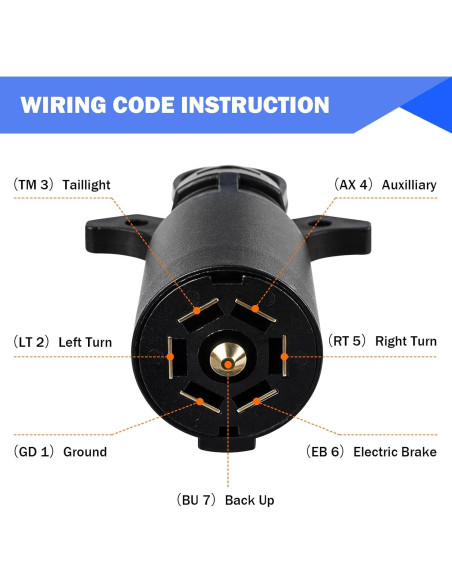 Probador de Luz de Remolque WUSHIXAN 7 Pines LED