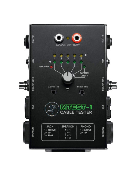 Probador de Cables Mackie MTest-1 Alimentado por Batería