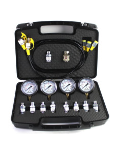 Kit de Manómetros Hidráulicos SINOCMP 4 Manómetros 10 Acoplamientos