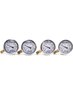 Kit de Manómetros Hidráulicos SINOCMP 4 Manómetros 10 Acoplamientos 2