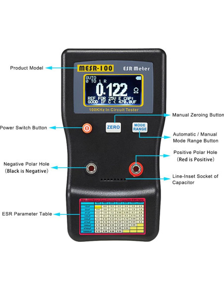 Medidor ESR Signstek MESR-100 V2 Capacitores y Resistencias