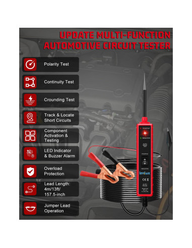 Probador de Circuito Automotriz Invtux 6-24V Pantalla Digital