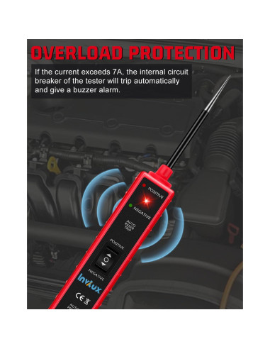 Probador de Circuito Automotriz Invtux 6-24V Pantalla Digital