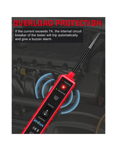 Probador de Circuito Automotriz Invtux 6-24V Pantalla Digital