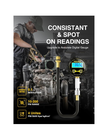 Kit de Medición de Compresión AZUNO Digital 200 PSI