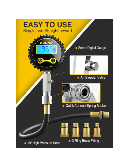 Kit de Medición de Compresión AZUNO Digital 200 PSI