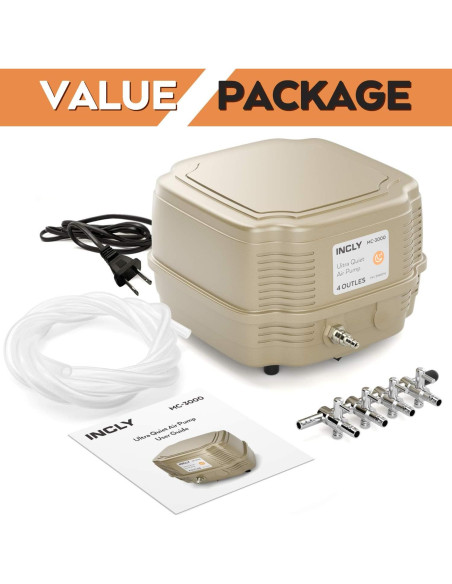 Bomba de Aire INCLY 7W Ultra Silenciosa 16 LPM 245 L/h