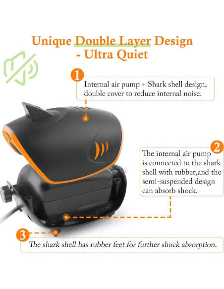 Bomba de Aire para Acuario HITOP 110GPH Silenciosa 2 Salidas Bomba de Aire para Acuario HITOP 110GPH Silenciosa 2 Salidas