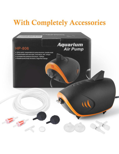 Bomba de Aire para Acuario HITOP 110GPH Silenciosa 2 Salidas