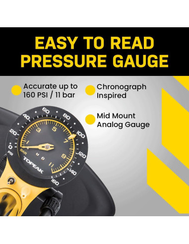 Bomba de Pie Topeak JoeBlow Sport III 160 PSI Manual