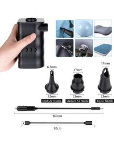 Bomba de Aire Eléctrica Portátil Zacro 6000mAh Inflado Rápido 2
