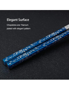 Palillos Metálicos Reutilizables Greatamzor 2 Pares Azul Plata 2