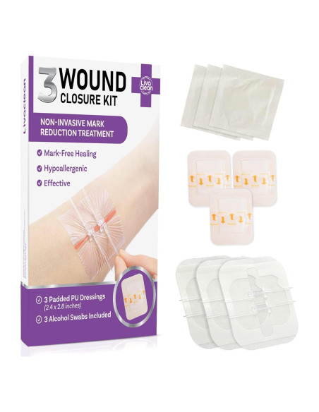 Cintas de Cierre de Heridas LivaClean 3 Unidades 5x5 cm