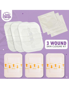 Cintas de Cierre de Heridas LivaClean 3 Unidades 5x5 cm 2